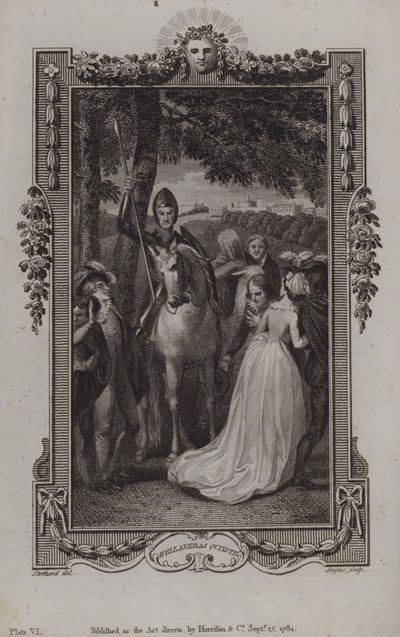 Scène de la suite de Don Quichotte de Miguel de Cervantes, écrit par Alonso Fernandez de Avellaneda - English School