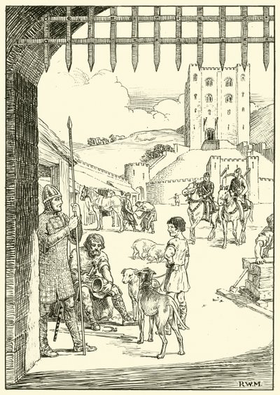 Scène dans une cour de château - English School