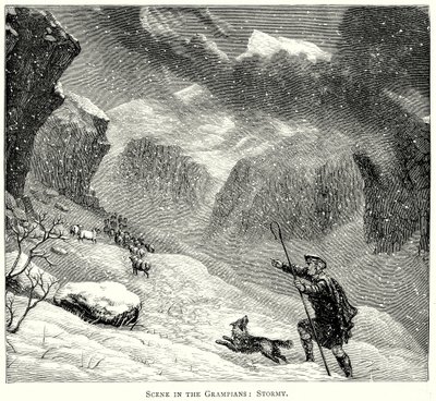 Scène dans les Grampians : Tempête (gravure) - English School