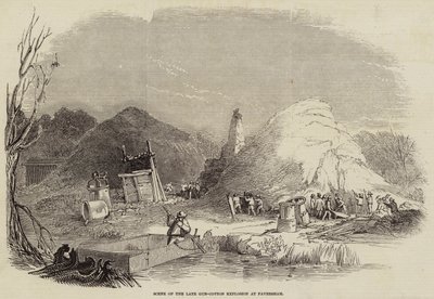 Scène de la récente explosion de coton-poudre à Faversham - English School