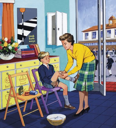 Infirmière scolaire (gouache sur papier) - English School
