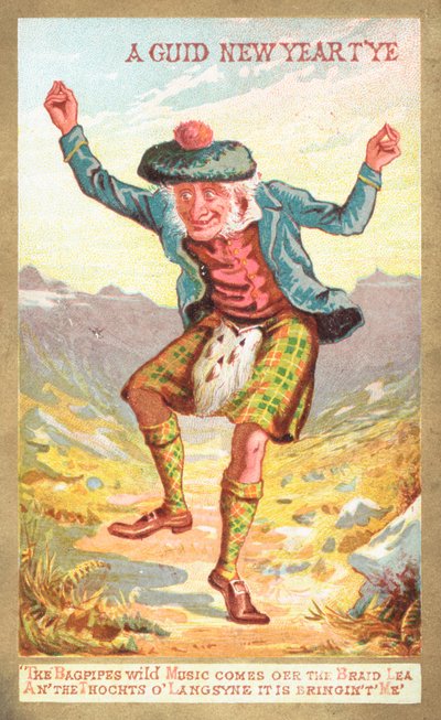 Écossais dansant! Carte de Nouvel An - English School