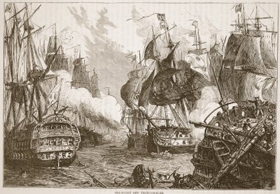 Combat naval au large de Trincomalee, illustration de Cassell