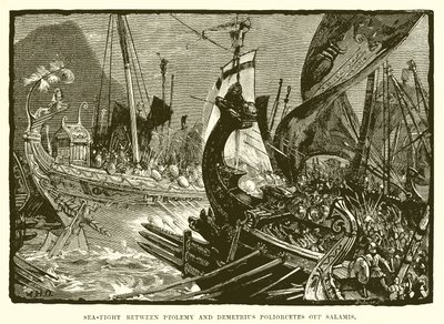 Combat naval entre Ptolémée et Démétrios Poliorcète au large de Salamine - English School