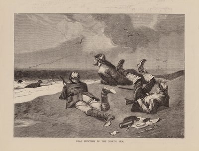 Chasse aux phoques en mer du Nord (gravure) - English School