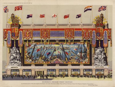 Décorations de Selfridge pour le couronnement, mai 1937 - English School