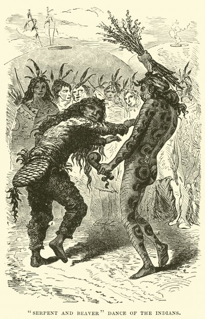 Danse du serpent et du castor des Indiens - English School