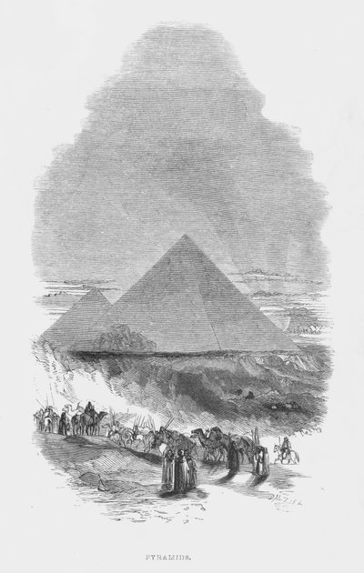 Les sept merveilles du monde antique : Pyramides (gravure) - English School