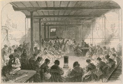 Classe de couture à Berner Street, Commercial Road East - English School