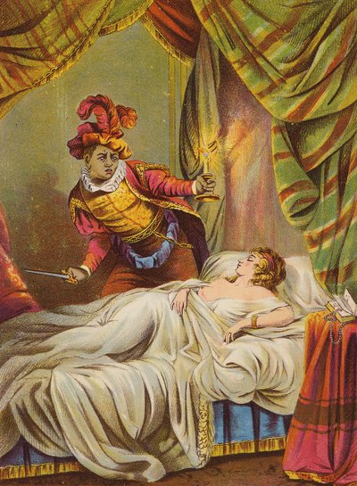 Shakespeare : Othello, Desdémone au lit, endormie - English School