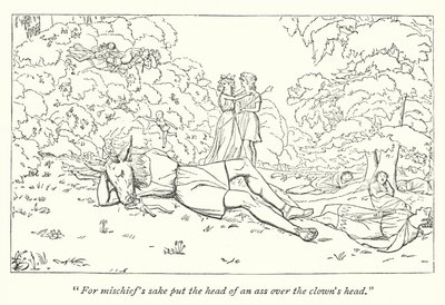 Oberon libérant Titania du sortilège (gravure) - English School