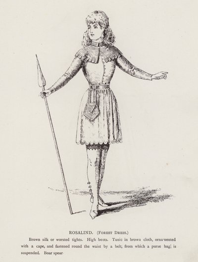 Comme il vous plaira de Shakespeare : Rosalind, costume de forêt - English School