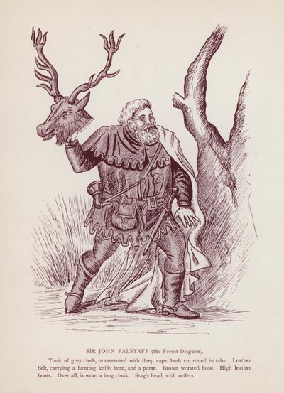 Sir John Falstaff, le déguisement de la forêt - English School