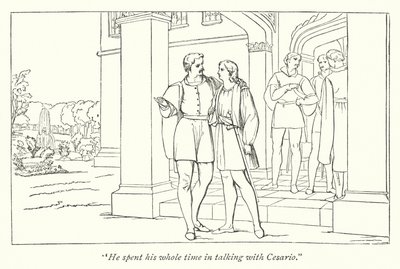 Orsino envoyant Viola à Olivia (gravure) - English School