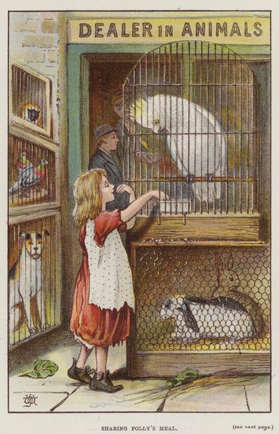Partager le repas de Polly (lithographie en couleur) - English School