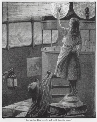 "Elle était juste assez haute, et pouvait allumer les lampes" (gravure) - English School