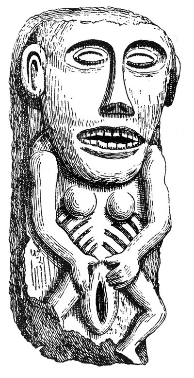 Sheela-na-Gig, du château de Ballinahend, Tipperary, Irlande - English School
