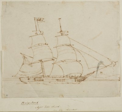 Portrait de navire - Brig Jack - English School