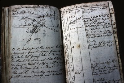 Journal de bord du navire appartenant au lieutenant William Bligh - English School