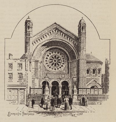 Shoreditch Tabernacle (gravure) - English School