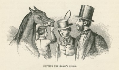 Montrer les dents du cheval (gravure) - English School