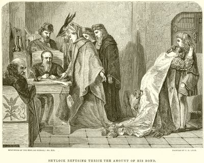 Shylock refusant trois fois le montant de son obligation - English School