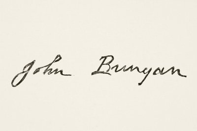 Signature de John Bunyan, de The National and Domestic History of England par William Hickman Smith Aubrey (1858-1916) publié à Londres, vers 1890 - English School