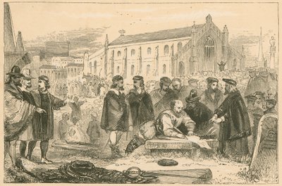 Signature du Pacte dans le Cimetière de Greyfriars, Édimbourg - English School