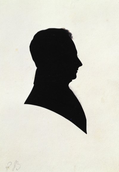 Silhouette de EB, du carnet de croquis de Michael Faraday (encre sur papier) - English School