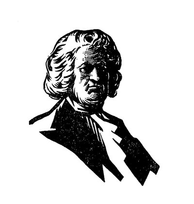 Portrait en silhouette de Johann Sebastian Bach - English School