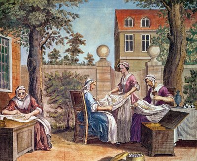 Fabrication de la soie, gravé par J. Hinton pour 