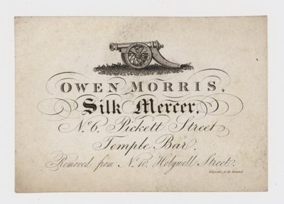 Marchand de soie, Owen Morris, carte de visite - English School