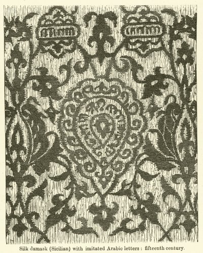 Damas de soie, sicilien avec lettres arabes imitées, quinzième siècle - English School