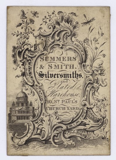 Orfèvres, Summers & Smith, carte de visite - English School