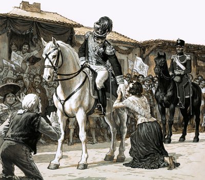 Simon Bolivar traverse les rues de Caracas en triomphe - English School