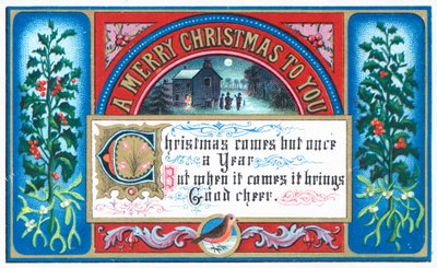 Chantant des cantiques sous le clair de lune, Carte de Noël - English School