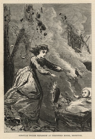 Explosion singulière de chaudière à Tempsford House, Brompton - English School