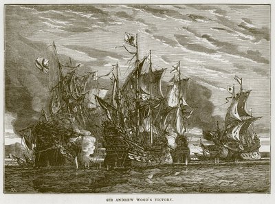 Victoire de Sir Andrew Woods, illustration de La Mer par F. Whymper - English School