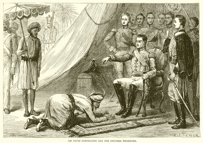 Sir David Ochterlony et le messager Ghoorka - English School