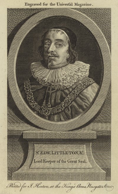 Sir Edward Littleton, Lord Gardien du Grand Sceau - English School