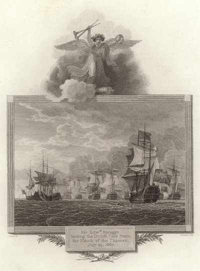 Sir Edwd Spragge forçant la flotte hollandaise à quitter l