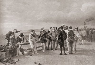 Sir Francis Drake jouant aux boules, avec l