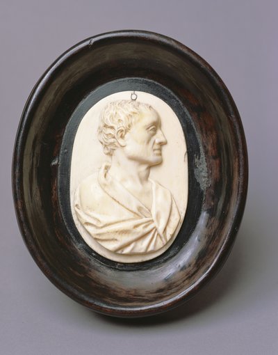Sir Isaac Newton (ivoire et bois teinté) - English School