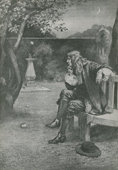 Sir Isaac Newton voit une pomme tomber - English School