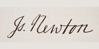 Signature de Sir Isaac Newton, tirée de 