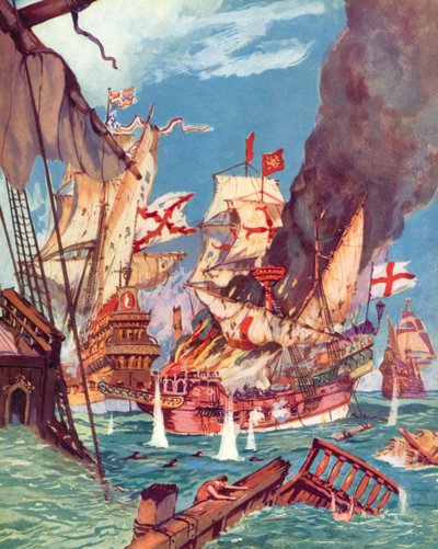 Sir Richard Grenville, Bataille de Flores - English School