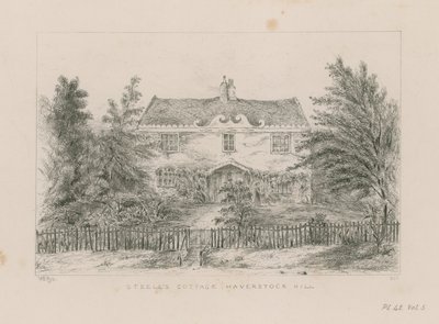 Cottage de Sir Richard Steele, Haverstock Hill (gravure) - English School