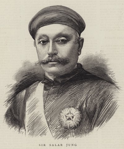 Sir Salar Jung (gravure) - English School