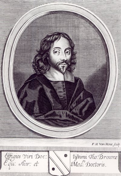 Sir Thomas Browne (1605-82), gravé par Frederick Hendrick van Hove (c.1628-98) - English School