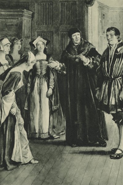 Sir Thomas More ramène Holbein à la maison (lithographie) - English School
